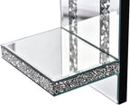Crystal Crush Diamond Mirrored Candle Sconces, Silver Wall Candle Holder Set of 2, Wall Decorations for Living Room，Dining Room (Rectangle Stripe (Style 4))