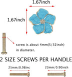 4 pcs Petal Handles Colorful Drawer Knobs Flower Petal Cabinet Dresser Knobs for Girl's Room Dresser Cupboard Drawer Wardrobe Decorative Furniture Knobs (Blue)