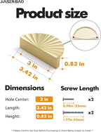 5 Pack Brushed Gold Cabinet Pulls 3" Hole Center Cup Flat Brass Drawer Pulls Kitchen Cupboard Bathroom Dresser Cabinet Hardware Handles Zinc Alloy