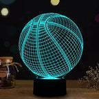 Wiscky Basketball 3D Illusion Lamp, LED Night Lights for Kids Birthday Gift 7 Color Changing Touch Switch Xmas Decoration Nightlight Children Room Bedroom Decorations Toys for Sports Theme Fans