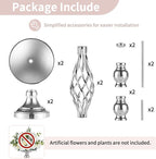 Set of 2 Versatile Silver Flower Arrangement Stand & Pillar Candle Holder Set for Wedding Party Dinner Centerpiece Event Restaurant Hotel Decoration (Silver, 2 x M)