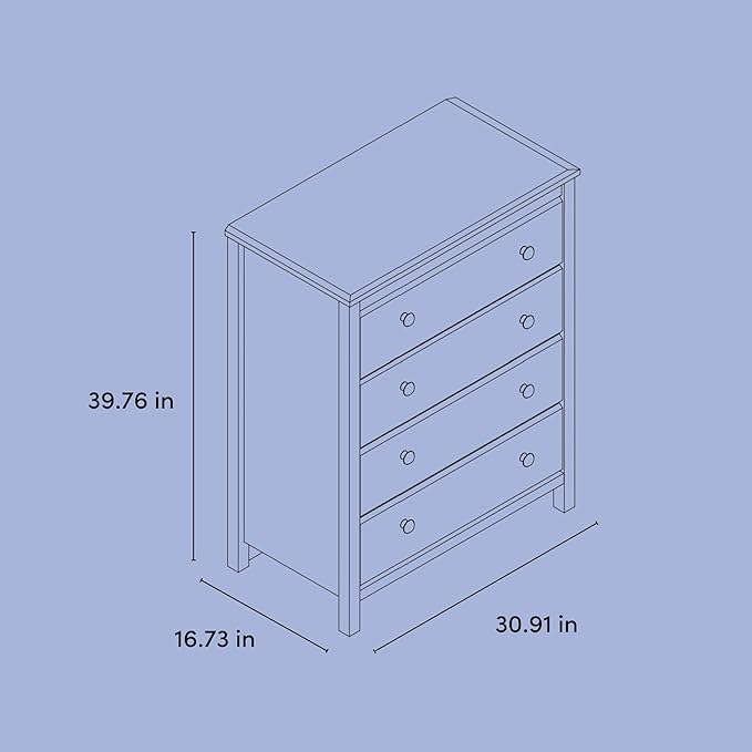 Storkcraft Alpine 4 Drawer Dresser (Hazelnut) – GREENGUARD Gold Certified, Kids Storage Organizer, Modern 4 Drawer Chest for Bedroom, Must-Have Nursery Storage