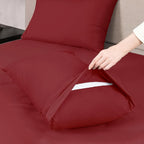 Mejoroom King Size Bed Sheet Set - Hotel Luxury 1800 Bedding Sheets & Pillowcases - 16" Deep Pocket Fitted Sheet, Soft, Breathable, Wrinkle & Fade Resistant - 4 Piece(King, Burgundy)