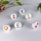 6PCS 1.5" Cute Funky Safari Animals Ceramics Drawer Pulls Lion Knobs Nursery Kids Room Unique Cabinet Decor Dresser Knobs(Lion)