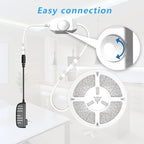 phopollo White LED Strip Lights, 16.4ft Dimmable 6500k Daylight White Led Light Strip, 300 LEDs Flexible Led Lights for Bedroom, Mirror, Kitchen Decoration