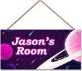 Personalized Sign Outer Space Wall Décor Boys Room Decor, Universe Theme Little Man Cave Wall Art Decor for Nursery, Planet Nursery Door Decor for Toddler Baby Kids Room