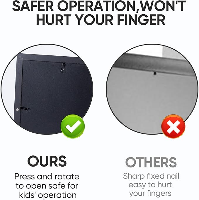 Kids Artwork Frames Changeable - Kids Art Frame,Kids Art Frames Front Opening Holds 150,Children Art Projects Kids Art Frames,8.5x11 Black Picture Frame for Display Kid Art work,With Storage