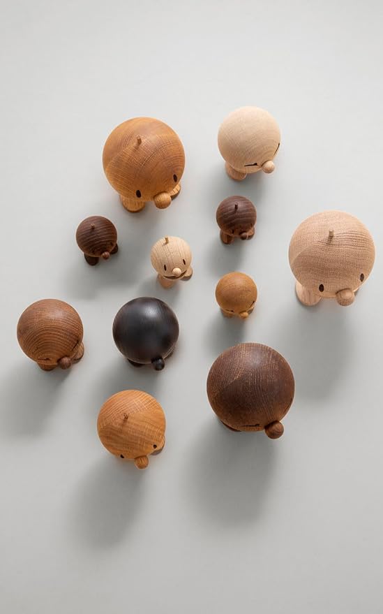 Hoptimist Bimble Smoked Oak, Woody Brown, Home Decor Ornament - Scandinavian Design, Wood W/Metal Spring, Large- Creates Cheerful Movement
