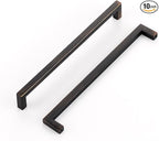 Ravinte 10 Pack Solid Kitchen Cabinet Handles Oil Rubbed Bronze Cabinet Pulls Slim Drawer Pulls with 7-1/2 Inch Hole Center Square Bar Kitchen Cabinet Hardware