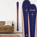 Headwaters Studio Personalized Ski Growth Chart - Wooden Growth Chart for Kids Room & Home Decor, Ski-Themed Wall Decor, Personalized Wooden Ski Ruler Saphire - 58"" x 4.5""