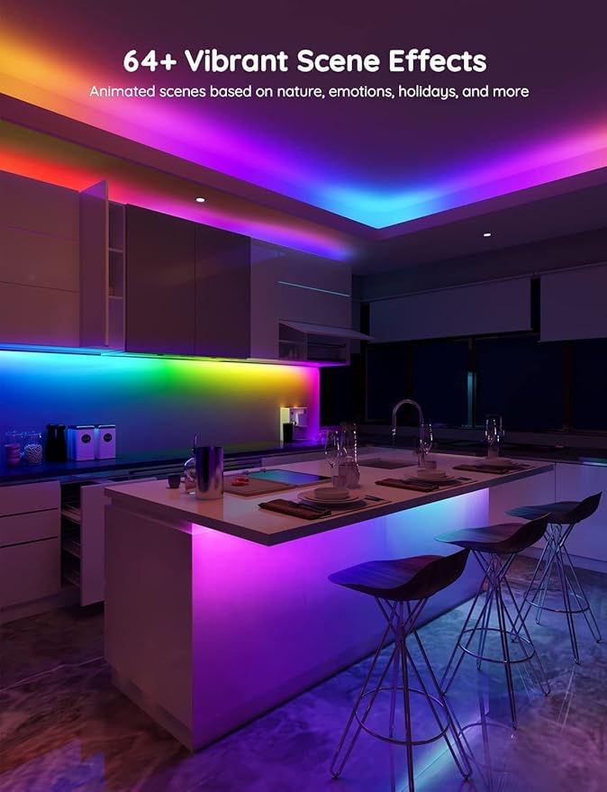 Govee RGBIC Pro LED Strip Lights, 32.8ft Color Changing Smart LED Strips, Works with Alexa and Google, Segmented DIY, Music Sync, WiFi and App Control, LED Lights for Bedroom,Home Decor