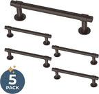 Franklin Brass - Francisco Deep Bronze Cabinet Handles 4 Inch (4") Hole Center Pulls | Easy Install, Durable Hardware for Kitchen Cabinet Door, Drawers, Dresser Pull, Furniture (5 Pack)