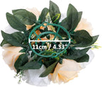 10Pcs Artificial Flower Ball Arrangement, 15 Flower Heads Wedding Roses Bouquet with Base Suitable for Parties Valentine's Day Wedding Centerpieces and Home Decor (Champagne & White)
