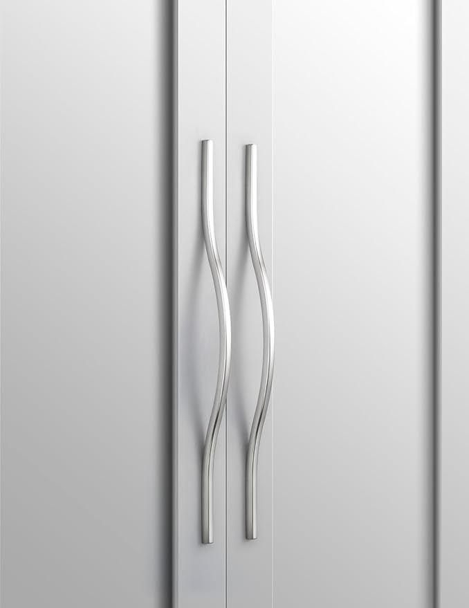 Goo-Ki Low Profile Satin Nickel Cabinet Pulls, Double Hole Centers (11.3''/12.6'') Zinc Alloy Handle for Drawer Cupboard Wardrobe,6 Packed…