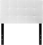 Flash Furniture Bedford Box Stitch Tufted Upholstered Twin Size Headboard in White Fabric