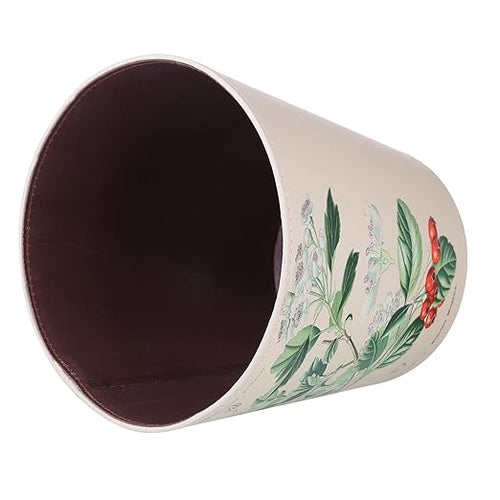 10L/2.64 Gallon Trash Can, Decorative Waste Basket, PU Leather Waste Paper Basket, Waterproof Garbage Can for Bathroom, Bedroom, Office, Kitchen and Living Room - Cherrim