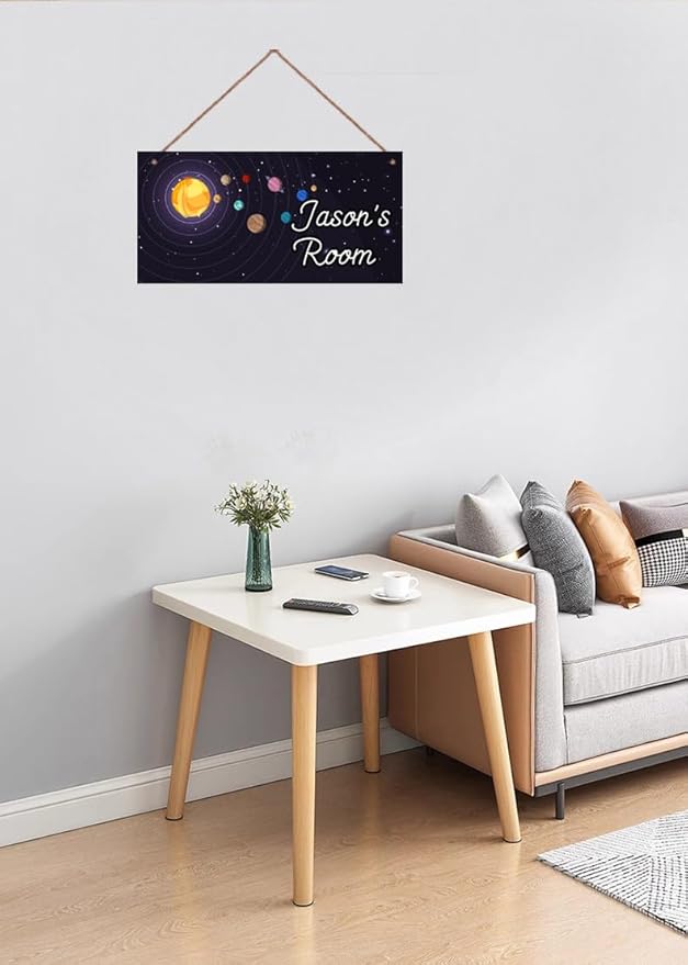 Personalized Sign Outer Space Room Décor For Little Man Cave, Space Art Print Solar System Wall Art Decor For Nursery Kids Room Decorations, Planets Picture Posters For Boys Bedroom