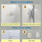40"x32" Framed Bathroom Mirror with Lights, Motion Sensor Black Vanity Mirror Wall Mounted with 1.97" Front Light Source & Backlit, 3 Colors Dimmable Anti-Fog, Tempered Glass, HD Reflection