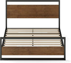 ZINUS Suzanne Bamboo and Metal Platform Bed Frame with Footboard, Wood Slat Support, No Box Spring Needed, Easy Assembly, King