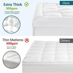 CYMULA Full XL Mattress Topper - Extra Thick Cooling Mattress Pad Cover for Back Pain - Soft Mattress Protector Firm Bed Topper Pillow Top with 8-21 Inch Deep Pocket 3D Snow Down Alternative Fill