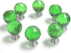 12 Pcs 30mm Round Shape Crystal Glass Cabinet Knobs with Screws Drawer Knob Pull Handle Used for Kitchen, Dresser, Door, Cupboard(Green