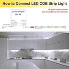TOPAI 12V COB LED Strip Light 6000K Cool White Waterproof IP65 480LEDs/M Super Bright 4000Lm CRI>90 16.4ft/5M Self Adhesive Dotless Cuttable Flexible for Bedroom Cabinet DIY Lighting