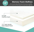 PayLessHere 10 Inch Full Gel Memory Foam Mattress Fiberglass Free/CertiPUR-US Certified/Bed-in-a-Box/Cool Sleep & Comfy Support