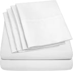 Cal King Size Bed Sheets - 6 Piece 1500 Supreme Collection Fine Brushed Microfiber Deep Pocket California King Sheet Set Bedding - 2 Extra Pillow Cases, Great Value, California King, White