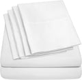 Deep Pocket Queen Sheets - 6 Piece 1500 Supreme Deluxe Collection Up to 21" Extra Deep Pocket Ultra Soft Queen Sheet Set Deep Pocket Bedding, Extra Deep Queen, White