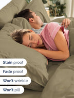 Extra Deep Split King Sheet Set - 7 Piece Breathable & Cooling Sheets - Hotel Luxury Bed Sheets Set - Easy & Secure Fit - Soft, Wrinkle Free & Comfy Sheets Set - Khaki Sheet Set w/Extra Deep Pockets