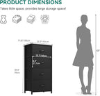 DWVO Storage Tower with 4 Drawers - Fabric Dresser, Organizer Unit, Living Room, Closets - Sturdy Steel Frame, Easy Pull Fabric Bins & Wooden Top