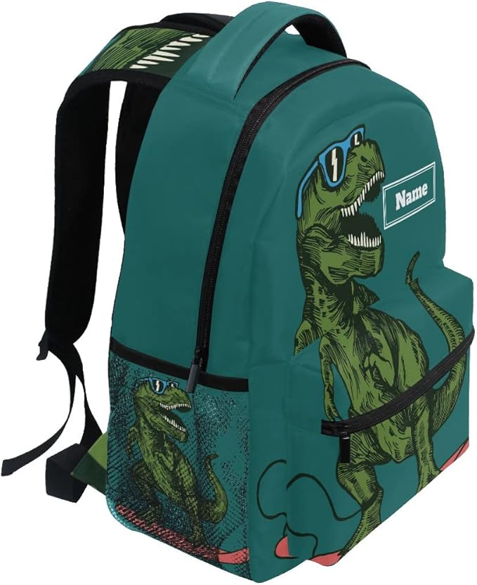 Custom Children's Name School Backpack Personalized Schoolbag Skateboard DinosaurTravel Bag for Teens Girls Boys