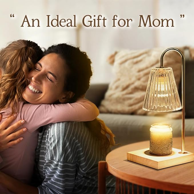 Marycele Candle Warmer Lamp with Timer, Round Diamond Home Decor Gifts for Mom Women, Gold Diamond Lamp, Western Bedroom Accessories, Birthday Gifts for Women, Wax Warmer for Jar Candles