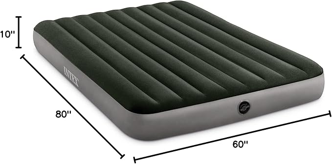Intex 64109E Dura-Beam Standard Prestige Air Mattress: Fiber-Tech – Queen Size – 10in Bed Height – 600lb Weight Capacity – Pump Sold Separately (Pack of 3)
