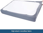 Box Spring Cover King Size, Alternates for Bed Skirt, Smooth and Elastic Woven Material Wrap Around 4 Sides of The Box Spring, Wrinkle & Fading Resistant, Washable, Dustproof, Grey