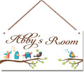 Personalized Vintage Birds Signs Tree Sign For Kids Room Custom Name Door Wall Decor Floral Nursery Art Plate For Boys Room Girls Bedroom Little Man Cave
