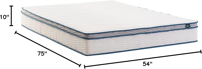 ZINUS 10 Inch Spring Sensation Hybrid Mattress [New Version], Full, Fiberglass Free, Medium Firmness, Durable Support, Certified Safe Foams & Fabric, Mattress in A Box