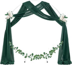 Socomi Wedding Arch Draping Fabric 3 Panels 29" x 19Ft Emerald Green Sheer Chiffon Curtain Drapes 6 Yards for Wedding Ceremony Birthday Party Decoration