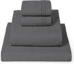 Mellanni Full Sheets Set - 4 PC Iconic Collection Bedding - Hotel Luxury, Extra Soft, Cooling Bed Sheets - Wrinkle, Fade, Stain Resistant (Full, Gray)