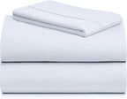 LuxClub 3 PC Sheet Set Bed Sheets Deep Pockets 16" Eco Friendly Wrinkle Free Cooling Machine Washable Hotel Bedding Silky Soft - Baby Blue Twin