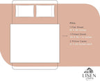 Linen Home 100% Cotton Percale Sheets Full Size, Tera Clay, Deep Pocket, 4 Pieces Set - 1 Flat, 1 Deep Pocket Fitted Sheet and 2 Pillowcases, Crisp Cool and Strong Bed Linen