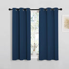 NICETOWN Bedroom Curtain Panels Blackout Draperies, Thermal Insulated Solid Grommet Blackout Curtains/Drapes (Moroccan Blue, 1 Pair, 34 by 45-inch)