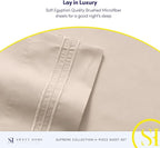 California King Sheet Sets - Breathable Luxury Sheets with Full Elastic & Secure Corner Straps Built In - 1800 Supreme Collection Cal King Deep Pocket Bedding Set, Sheet Set, California King, Beige