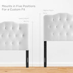 Modway Annabel Tufted Button Faux Leather Upholstered Twin Headboard in White