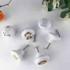 6 Pack 1.5" Ceramics Cute Animals Baby Nursery Room Dresser Drawers Knobs Kids Colorful Cabinet Handle Knobs (Monkey)
