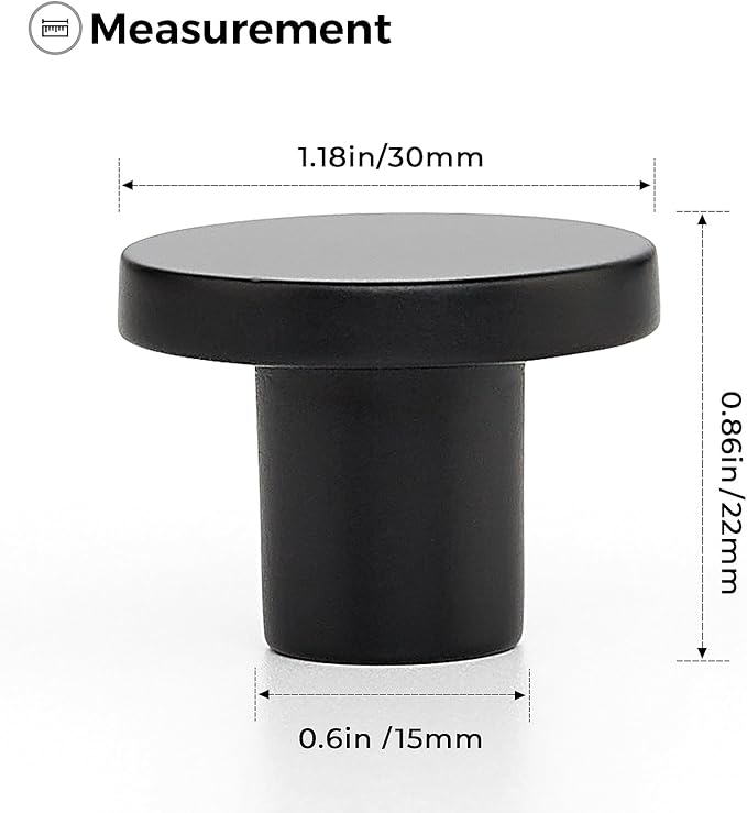 Ravinte 30 Pack Cabinet Knobs Black Kitchen Cabinet Knobs Round Dresser Drawer Pulls Closet Door Pulls 1-1/5 Inch