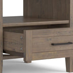 SIMPLIHOME Ela SOLID WOOD 20 inch Wide Rectangle Transitional End Table in Smoky Brown for the Living Room and Bedroom