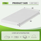 PayLessHere 5 Inch Gel Memory Foam Mattress Medium Firm Mattresses CertiPUR-US Certified Bed-in-a-Box Pressure Relieving Twin XL Size,Fiberglass Free，White