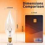 E12 Candle Light Bulbs 60W, Dimmable Warm White 2700K Chandelier Light Bulbs for Ceiling Fan or Pendants, CA10 Clear Candelabra Gold Base Bulbs, 12 Pack