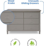 Delta Children Haven 6 Drawer Dresser with Interlocking Drawers - Greenguard Gold Certified, Grey